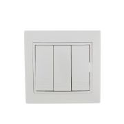 MIRA Выключатель трехклавишный белый с белой вставкой