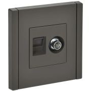 FORTE&PIANO Розетка двойная TV+RJ45 кат.5E FP336 серый IEK