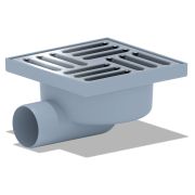 Трап горизонтальный выпуск 50 нержавеющая решетка 15х15см