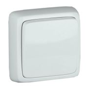 Выключатель одноклавишный наружный с изоляционной пластиной белый 16А