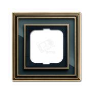 Династия Рамка 1 пост  латунь античная черное стекло
