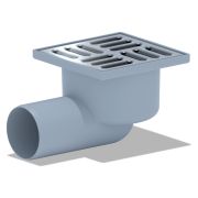 Трап горизонтальный выпуск 50 нержавеющая решетка 10х10см нерегулируемый сухой затвор