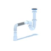 Сифон для мойки АНИ 1 1/2'X40 прямоточный c гибкой трубой 40х40/50