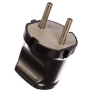 Вилка электрическая без заземления черная 6 А 250 В еврослот