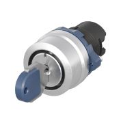 Головка переключателя с ключом на 3 положения с возвратом стандартная ручка, черный, алюминий