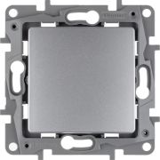 Выключатель 1-клавишный 10А безвинтовое крепление алюминий ETIKA