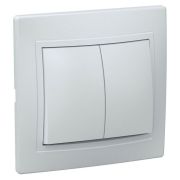 KVARTA Выключатель 2-клавишный 10А ВС10-2-0-КБ белый GENERICA
