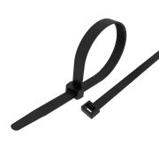 Хомут-стяжка кабельная нейлоновая 200x3,6 мм, черная, 100 шт