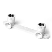 Планка монтажная 25x1/2' ВР для смесителя, с водорозетками, полипропиленовая PPR белая