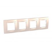 UNICA Рамка 4 поста бежевая