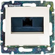 Розетка компьютерная RJ45 категория 5Е UTP с захватами слоновая кость VALENA