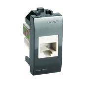 BRAVA Розетка компьютерная RJ45 (разъем PcNet) 1 модуль категория 5е черная