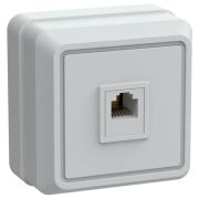 OKTAVA Розетка 1-местная телефонная RJ11 для открытой установки РТ20-ОБ белый GENERICA