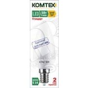 Лампа светодиодная LED 5вт 220в E14 теплый белый свеча