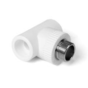 Тройник комбинированный 20x1/2' НР полипропиленовый PPR белый