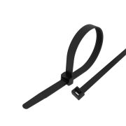 Хомут-стяжка кабельная нейлоновая 100x2,5 мм, черная, 100 шт