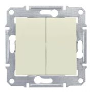 Sedna Переключатель двухклавишный в рамку бежевый схема 6+6