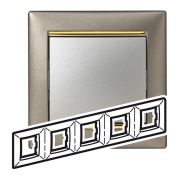 VALENA Рамка 5 постов горизонтальная титан/золото