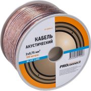 Кабель акустический 2х0,75 мм2, прозрачный BLUELINE, 100 м