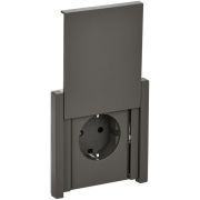 FORTE&PIANO Розетка 1-местная с заземлением с защитными шторками и крышкой безвинтовое крепление 16А IP44 FP319 серый IEK