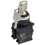 Переключатель с ключом на 3 положения 2NO чёрный MASTER