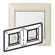 VALENA Рамка 2 поста горизонтальная жемчужная