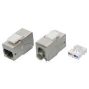 Модуль Keystone RJ45 CAT 5E экранированный (STP). 180 градусов. серебристый (упаковка 12 шт)