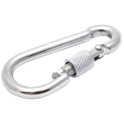 Карабин пожарный М8 DIN5299D c фиксатором оцинкованный