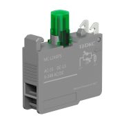 Контактный блок с клеммными зажимами под винт со светодиодом на 9-24В, зеленый