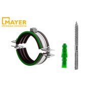 Хомут сантехнический Mayer со шпилькой 8х80 и дюбелем д/труб Ф55 (53-58мм) гайка М8