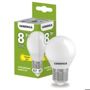 Лампа светодиодная G45 шар 8Вт 230В 3000К E27 GENERICA
