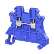 Клемма проходная, винтовой зажим, 2 точки подключения, 2.5 кв.мм, синяя