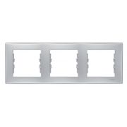 Sedna Рамка 3 поста горизонтальная алюминий