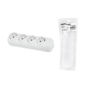 Колодка розеточная 4 гнезда 2П+3 16А 250В белая серии Народная