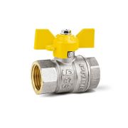 Кран шаровой латунный никелированный 11б27п Ду15 Ру40 (1/2') ВР/ВР бабочка GAS