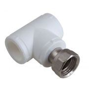 Тройник с накидной гайкой 32x1'x32 полипропиленовый PPR белый
