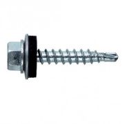 Саморез кровельный 5.5х38 сверлоконечный шайба EPDM покрытие цинк