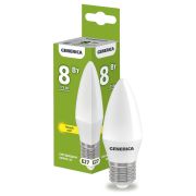 Лампа светодиодная C35 свеча 8Вт 230В 3000К E27 GENERICA