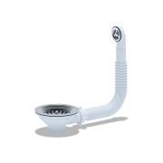 Перелив для мойки 3 1/2' гибкий с круглым вертикальным корпусом