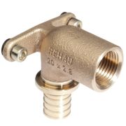 Угольник 20х1/2'ВР переходной с внутренней резьбой, водорозетка, длинный, аксиальный, бронза