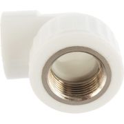 Угольник комбинированный 32x3/4' ВР переходной, полипропиленовый PPR, белый