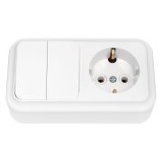 Беларусь Блок: выключатель двухклавишный + розетка