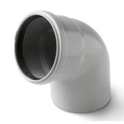Отвод 110 67 град, для внутренней канализации, серый