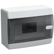 Корпус пластиковый навесной на 8 модулей ЩРН-П-8 IP41 UNION Compact черная прозрачная дверь