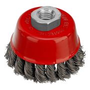 Щетка для УШМ, 75 мм, М14, Чашка, крученая проволока 0,5 мм