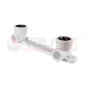 Планка монтажная 20x1/2' ВР для смесителя, с водорозетками, полипропиленовая PPR белая