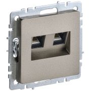 BRITE Розетка двойная RJ11+RJ45 кат.5E РК/Т12-БрШ шампань