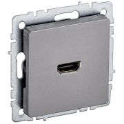 BRITE Розетка HDMI РHDMI-0-БрС сталь