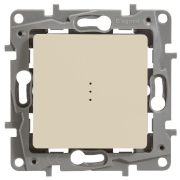 Выключатель 1-клавишный проходной с подсветкой/индикацией 10А безвинтовое крепление слоновая кость ETIKA