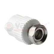 Муфта комбинированная 25x3/4' ВР накидная гайка, полипропиленовая PPR белая
